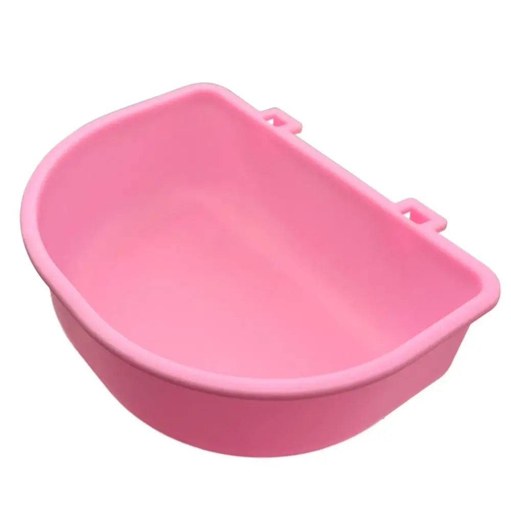 Portable Plastic Dog Hanging Bowl – Pet Cage Food & Water Feeder Pet Cage Feeder Bowl Richie's pink