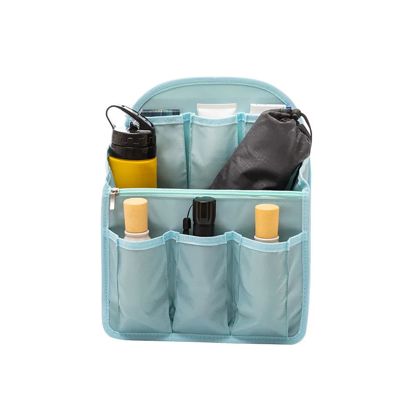 High Capacity Makeup Organizer Insert Bag – Travel & Handbag Cosmetic Organizer Bag Richie's blue A style XL