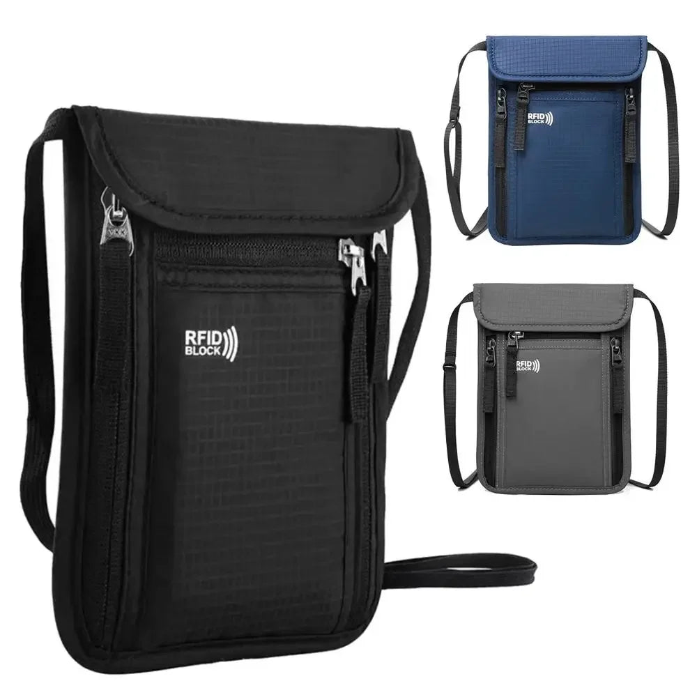 RFID Passport Holder Neck Wallet Travel Document Pouch Travel Passport Wallet Richie's