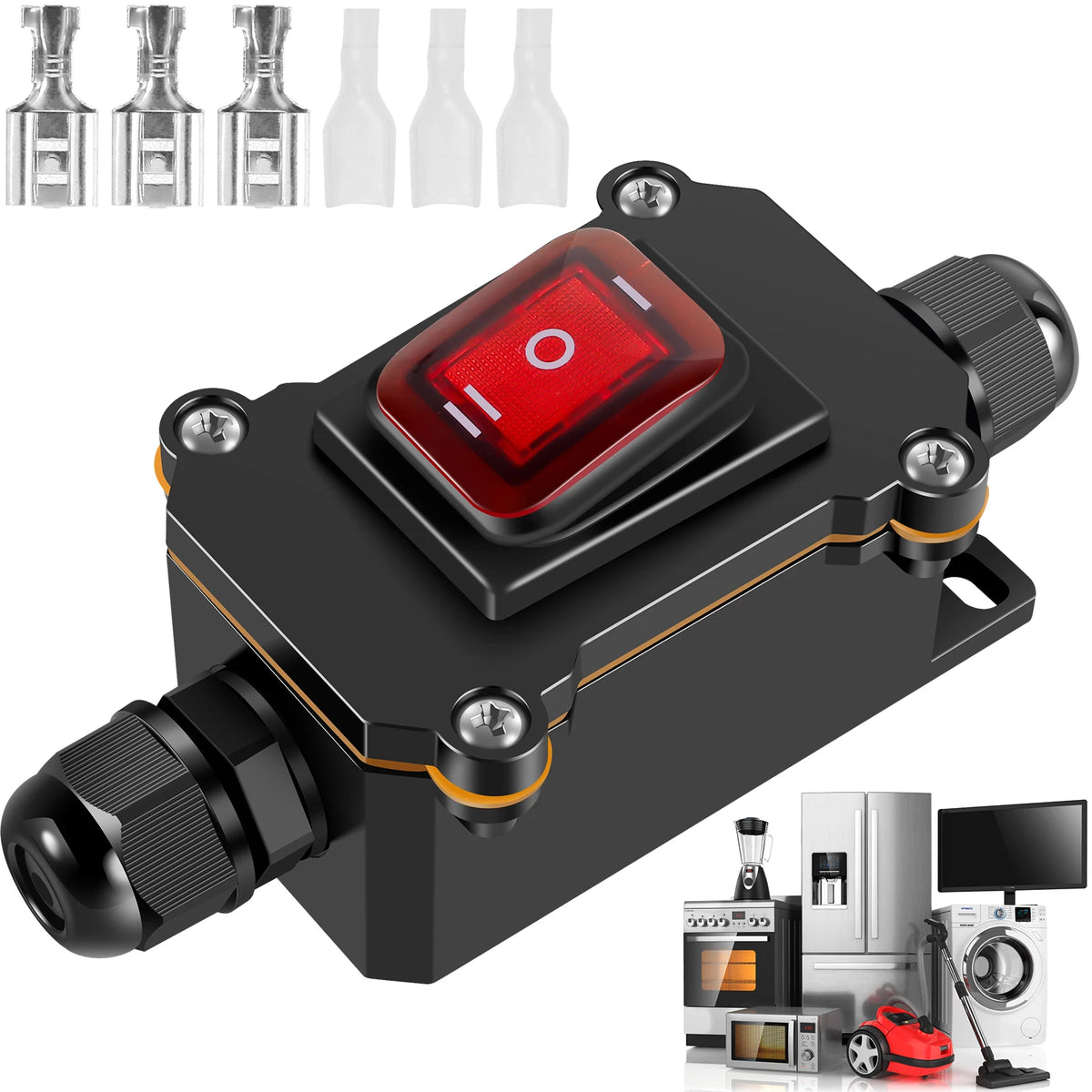 IP65 Inline Power Cord Switch Box 20A 110V-220V Outdoor Inline Cord Switch Richie's