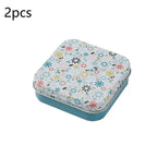 2-Pack Square Flip Top Tin Box – Portable Small Item Organizer Tin Storage Box Richie's A1