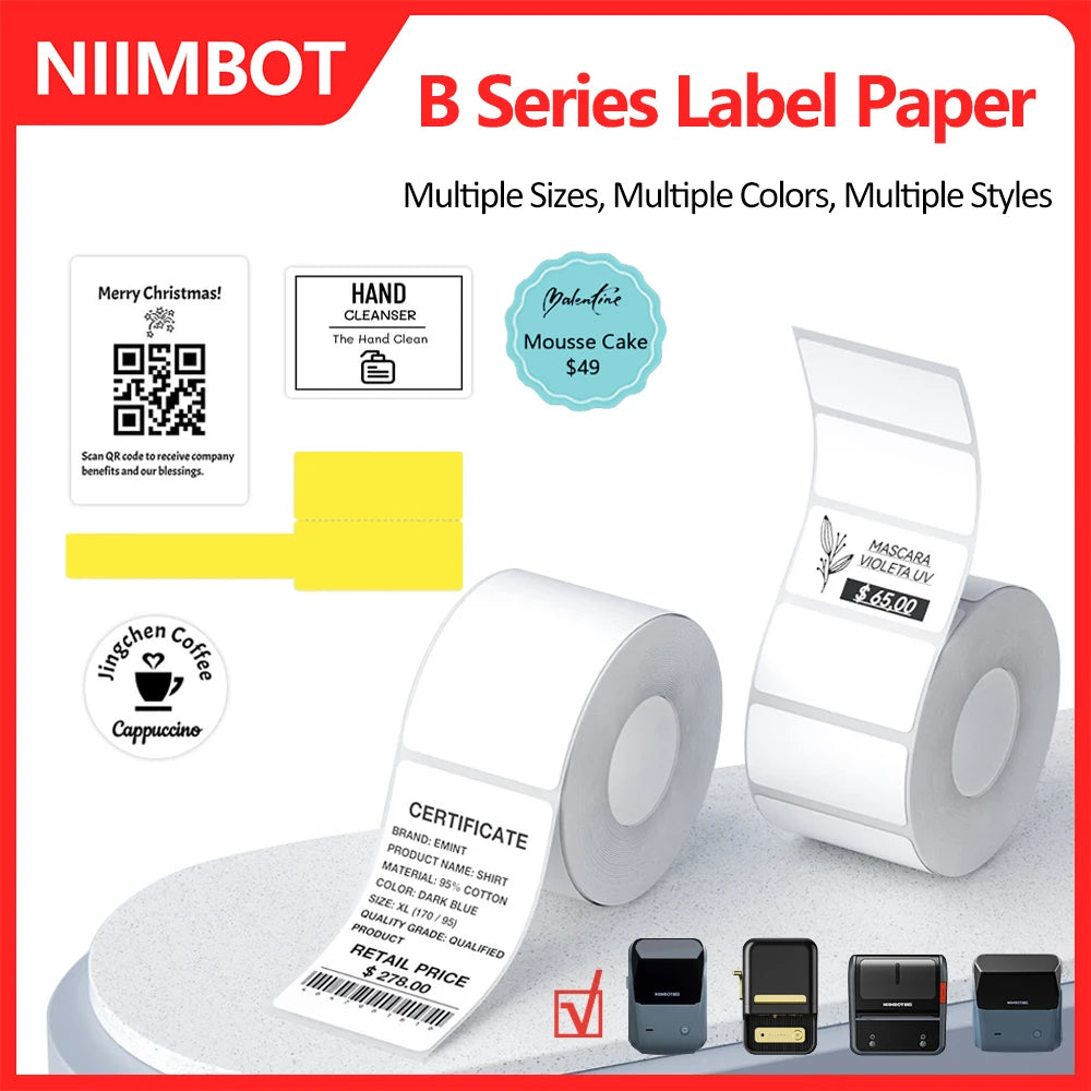 Niimbot Thermal Label Tape – Self-Adhesive Sticker for B1 B21 B3S Thermal Label Tape Richie's