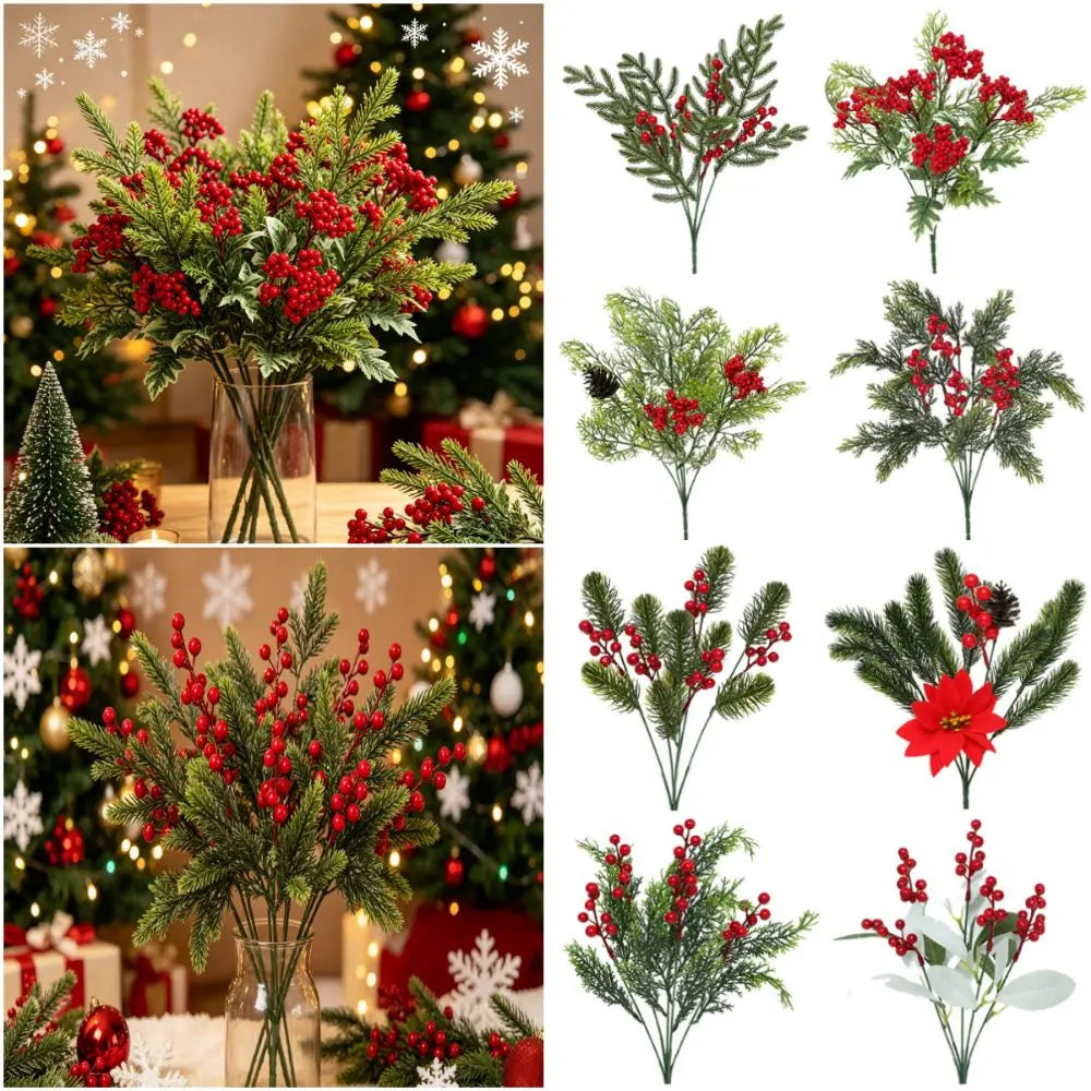 Red Berry Christmas Pine Branch Artificial Wreath Decoration Artificial Christmas Decor Richie's