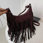 Large Retro Fringe Shoulder Bag – Ethnic Tassel Tote for Women Fringe Shoulder Bag Richie's