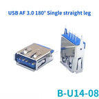 5-Pack USB 3.0 Female Sockets – 90° & 180° Type-A & Type-B USB Connector Socket Richie's B-U14-08 Straight180 5PCS