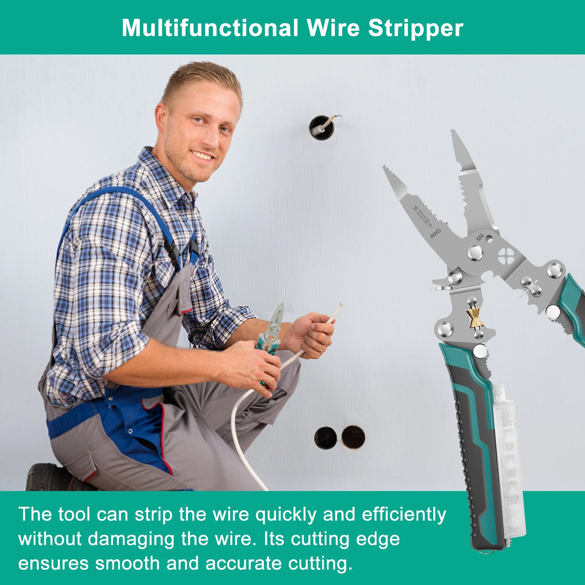 Wire Stripper Crimper Tool with Voltage Detector | 8–16 AWG Wire Stripper Tool Richie's