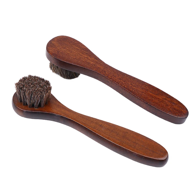 Wooden Handle Horse Hair Shoe Brush – Boot Polish & Shine Shoe Care Brush Richie's