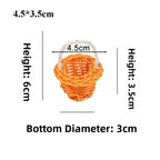 Handmade Round Wicker Basket – Hand-Woven Rattan Storage Hamper Wicker Storage Basket Richie's Orange