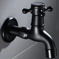 HOBHE Matte Black Brass Wall Mount Bibcock Faucet – Garden & Laundry Wall Mount Faucet Richie's LONG B