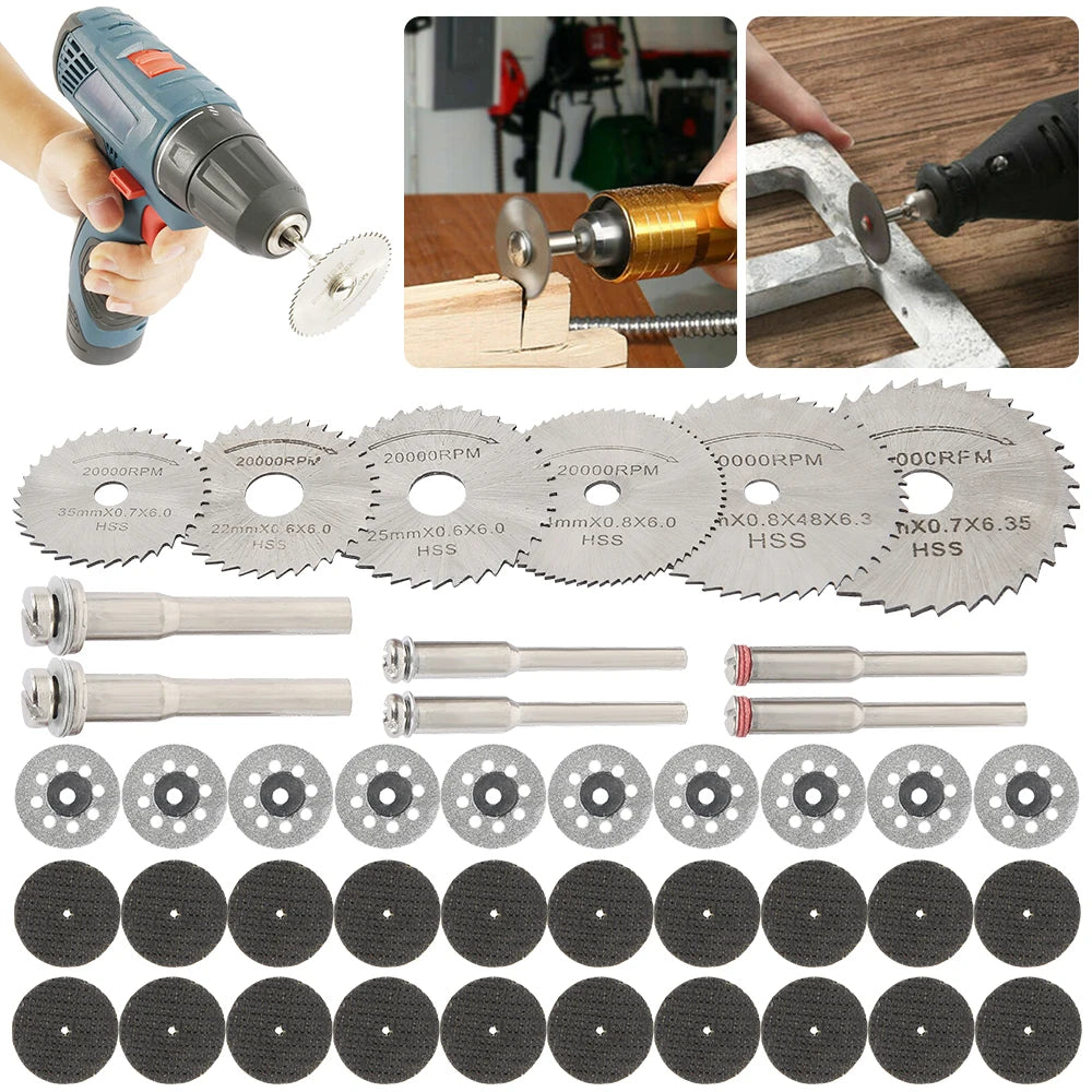 HSS Circular Saw Blade Set 8–42Pcs | Rotary Tool Cutting Discs Rotary Cutting Disc Set Richie's