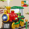 Electric Steam Train Toy – Smoke, Lights, Sounds & 360° Spin Electric Train Toy Richie's QB-34Y red