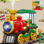 Electric Steam Train Toy – Smoke, Lights, Sounds & 360° Spin Electric Train Toy Richie's QB-34Y red