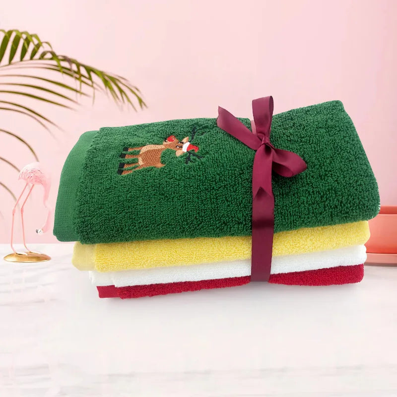 Christmas Towel & Bath Towel Set – Festive Red Holiday Gift Holiday Towel Set Richie's 4PCS 32x45cm