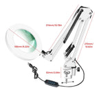 72-LED Magnifier Desk Lamp 8x/10x Remote Control 3 Color Magnifier Desk Lamp Richie's