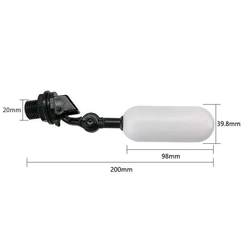 DN15 1/2" Adjustable Float Valve for Water Tank & Hydroponics Float Valve Richie's Black