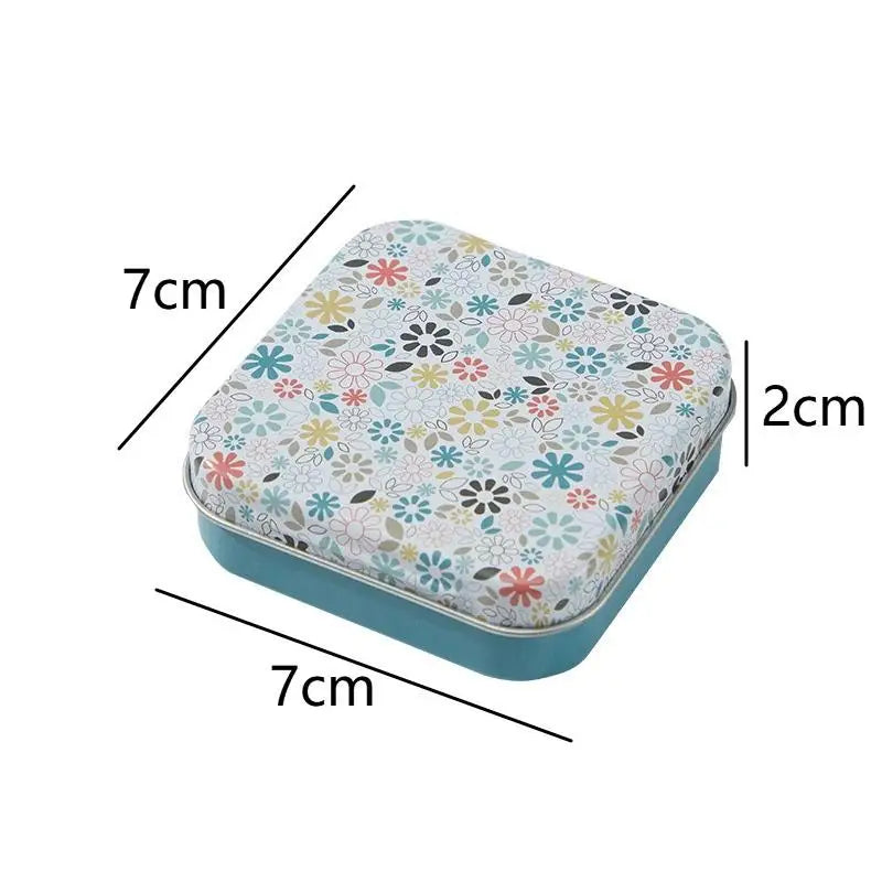 2-Pack Square Flip Top Tin Box – Portable Small Item Organizer Tin Storage Box Richie's