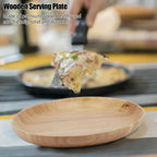 Round Wooden Tea Serving Tray with Raised Edges | 3 Sizes Wooden Serving Tray Richie's