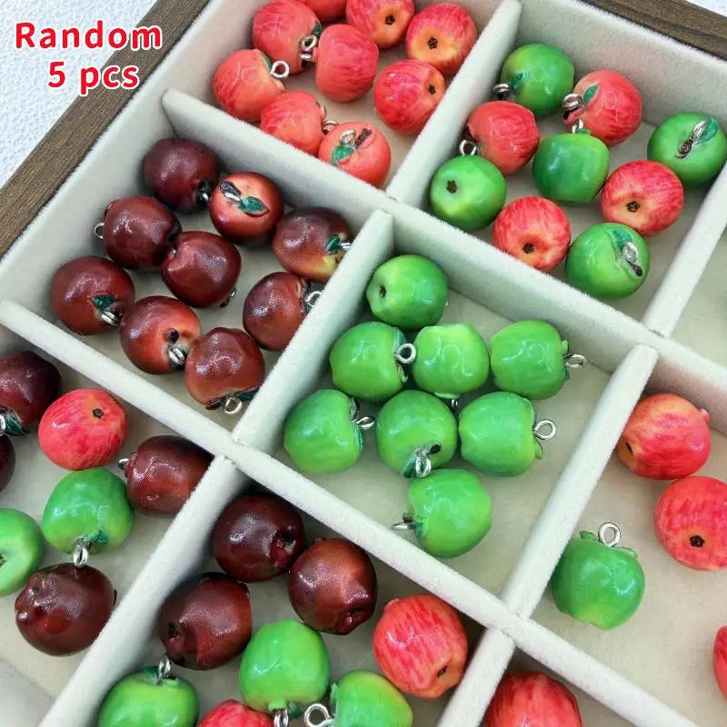 3D Resin Fruit Charms 5-Piece DIY Jewelry Making Set Jewelry Charms Richie's A1