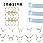 10Pcs Hose Clamp Kit 5–31mm Zinc Plated Spring Steel Pipe Clips Hose Clamp Kit Richie's