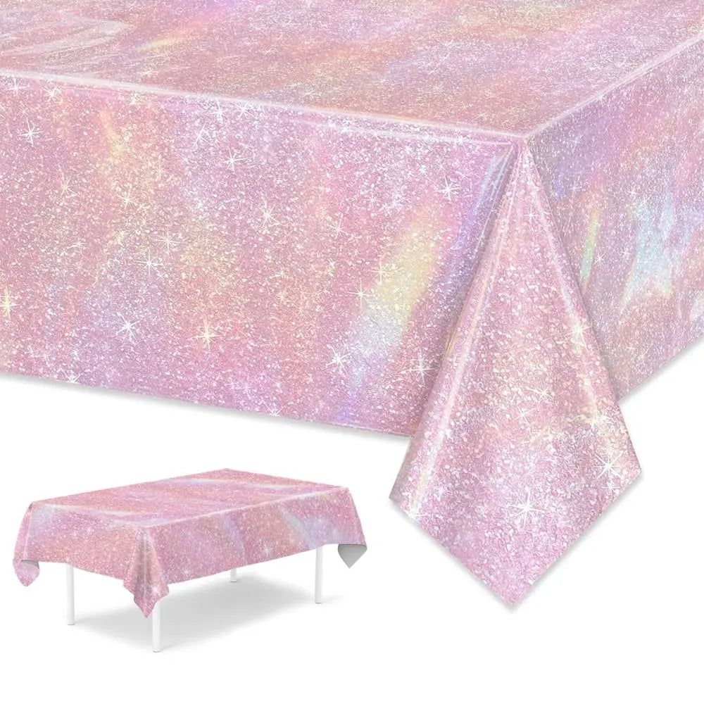 Laser Shiny Disposable Tablecloth – Party Table Cover 137×274cm Disposable Tablecloth Richie's