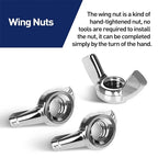 304 Stainless Steel Butterfly Wing Nuts M3–M12 | 2, 5 & 10 Pack Wing Nuts Richie's