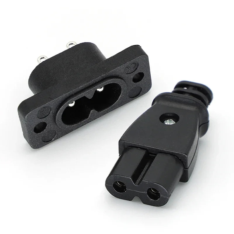 C8 Male Socket & C7 Female Plug Set | AC 250V 2.5A Figure-8 Power Connector Set Richie's 1 Pair