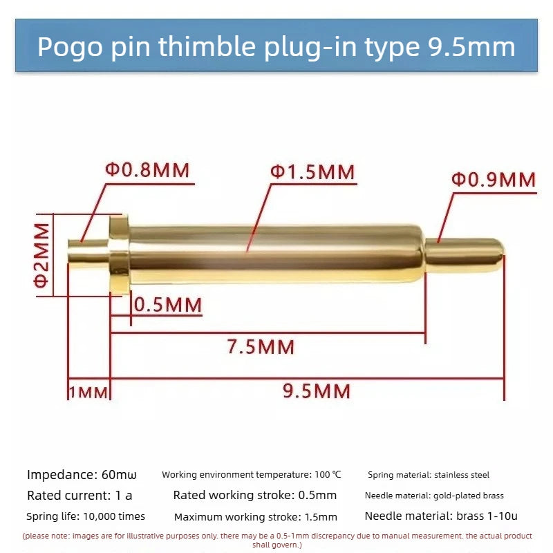 DIP SMD Double Spring PCB Pogo Pin Connectors 20/50/100 Pcs