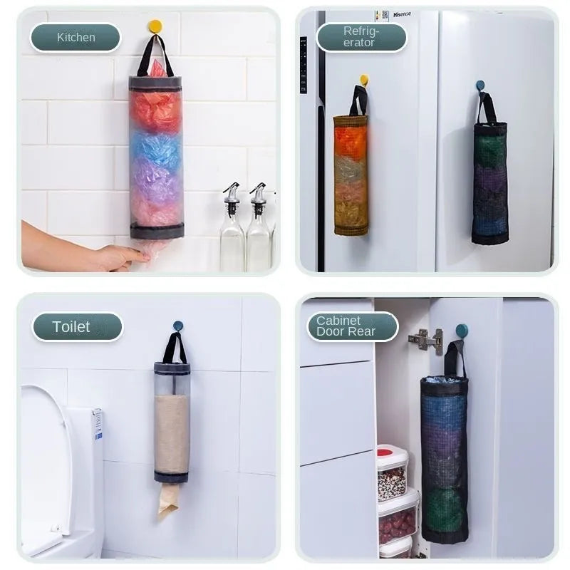 Wall Mount Grocery Bag Holder & Kitchen Bag Dispenser Bag Holder Dispenser Richie's