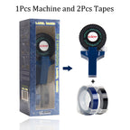 Handheld 3D Embossing Label Maker Manual Typewriter + 2 Tape Rolls Embossing Label Maker Richie's DBlue Label Maker 9mm