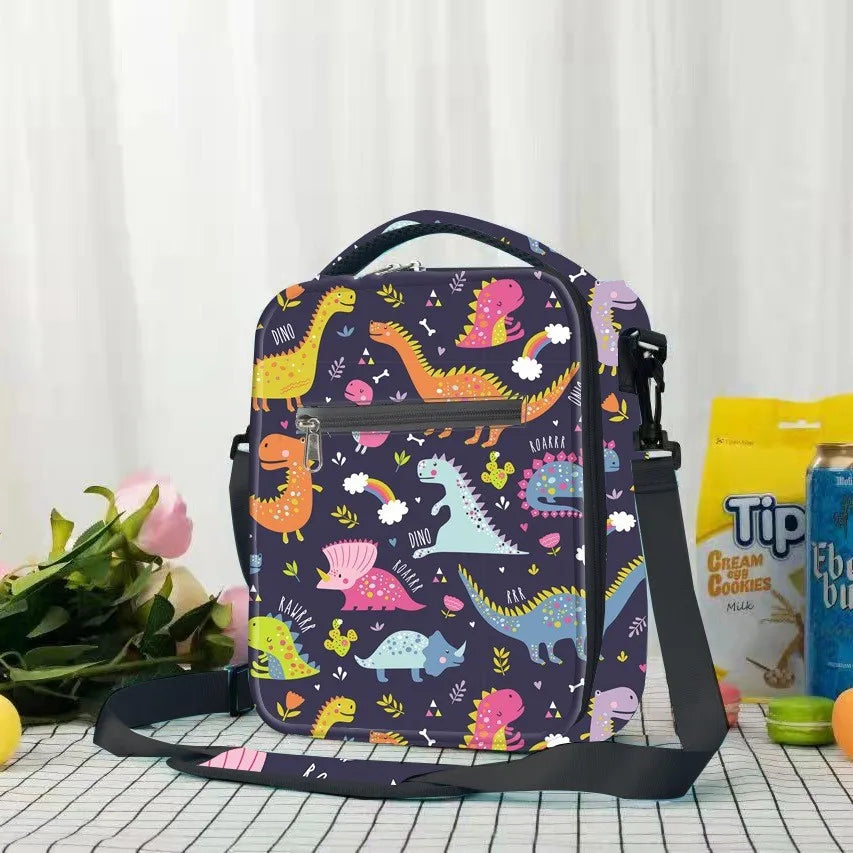 Kids Insulated Lunch Bag – Dinosaur & Unicorn Cartoon Bento Kids Lunch Bag Richie's Purple