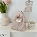 Floral Wrist Bag Women Tote Shoulder Handbag Korean Style Tote Shoulder Bag Richie's light pink