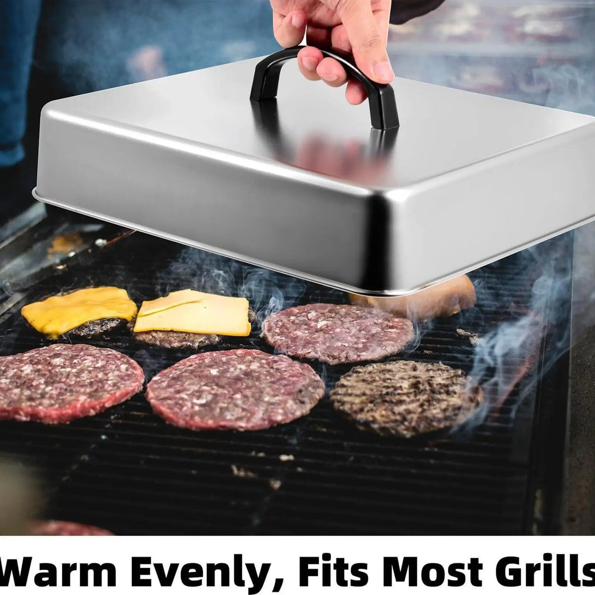 Rectangular Stainless Steel Basting Cover for BBQ Griddle Grill Griddle Basting Cover Richie's