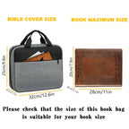 Bible Cover Bag with Zippered Pockets & Handle – Unisex Bible Carry Bag Richie's