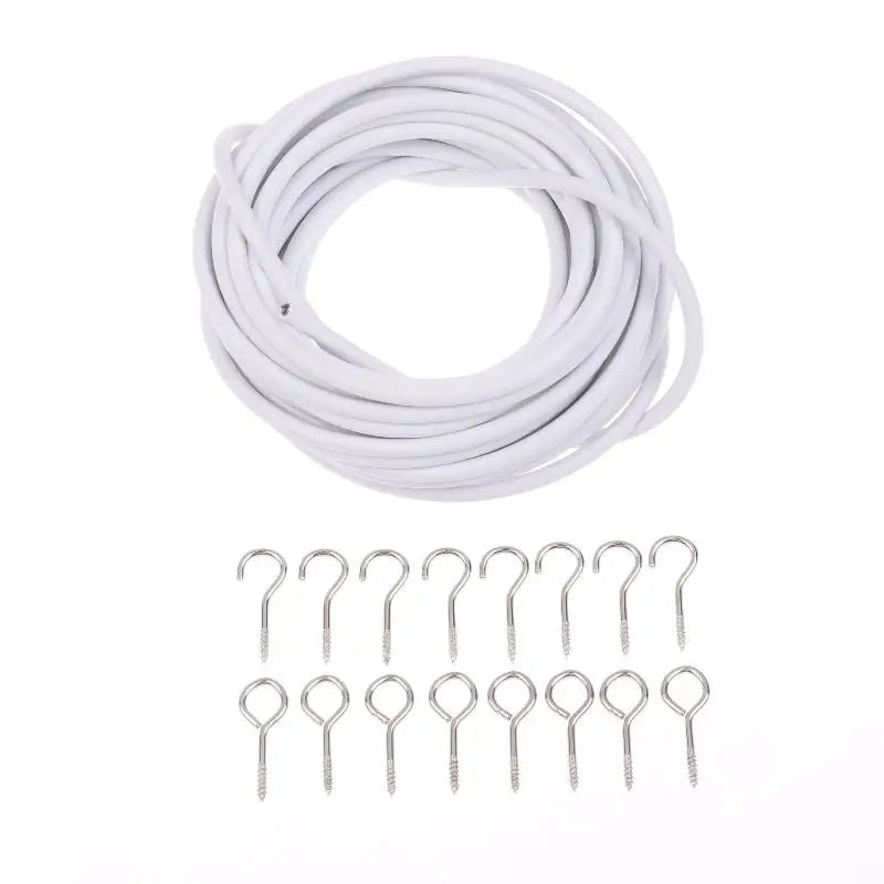 Curtain Spring Wire 2–6M with Hooks & Eyes | Easy Wall Hanging Curtain Wire Kit Richie's 6 Meters Set