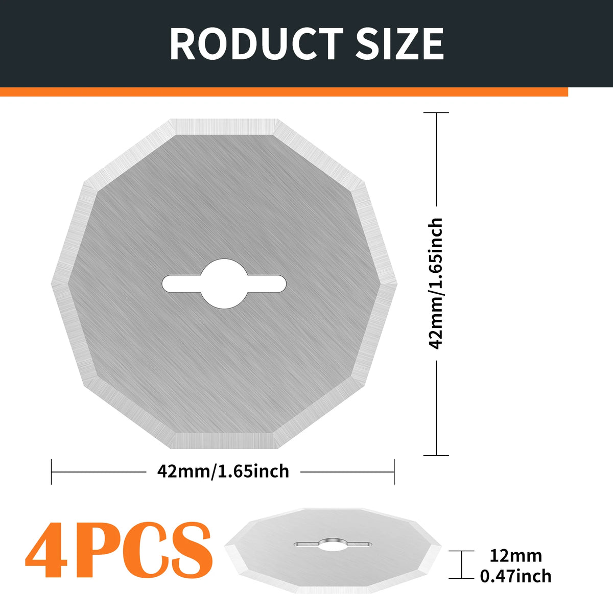 4-Pack Tungsten Rotary Blade for RC2600K RC2601 RC2602 Scissors Scissors Replacement Blade Richie's silver-4pcs