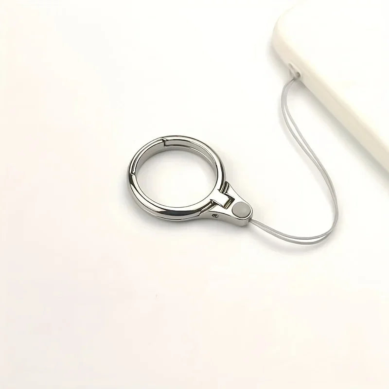 Phone Ring Stand Holder with Hanging Rope – Zinc Alloy Pendant Phone Ring Stand Richie's Silver