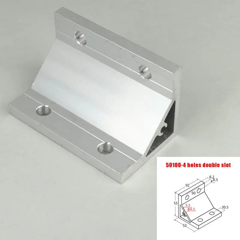2Pcs 90° Angle Bracket for 2020–6060 Aluminum Profile DIY Frame Aluminum Corner Bracket Richie's 50100 4holes