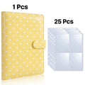 PU Leather 6-Ring Binder Magnetic Closure & Photo Card Sleeves Ring Binder Organizer Richie's yellow