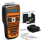 MarkDomain E1000 Pro Industrial Label Maker | TZe Tape Compatible Industrial Label Maker Richie's Orange