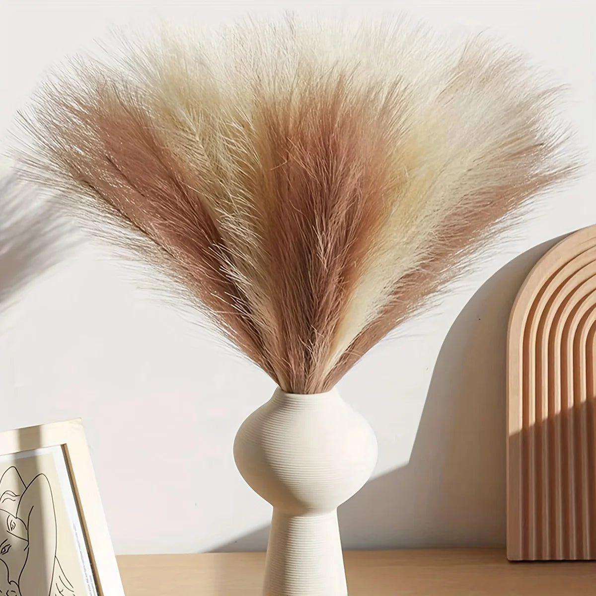 10pcs Faux Reed Grass Feather Stems – Artificial Home Décor Artificial Flower Stems Richie's