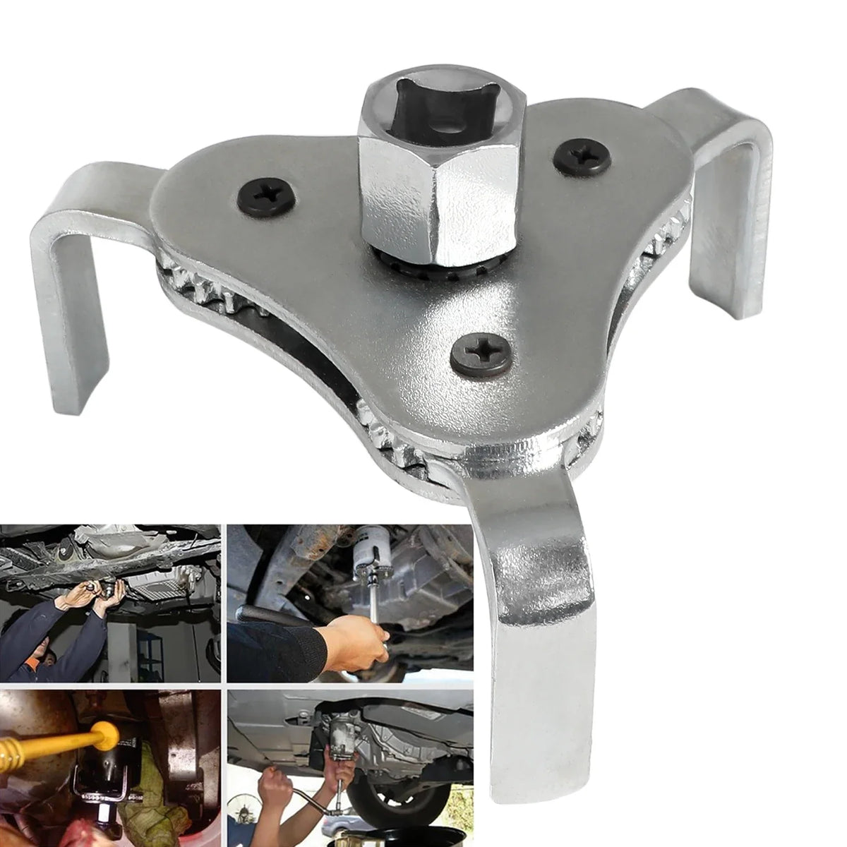 Universal 3-Jaw Adjustable Oil Filter Wrench 2.5"–4.5" Oil Filter Wrench Richie's