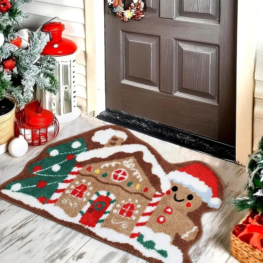 Santa Claus Christmas Door Mat – Non-Slip Plush Holiday Rug Holiday Floor Mat Richie's