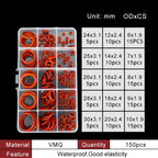 NBR Nitrile O-Ring Assortment Kit – Oil & Water Resistant Gaskets O-Ring Gasket Kit Richie's silicone-BVR150-15G