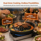 Cast Iron Thai BBQ Grill Pan – Dual Hot Pot & Grill Cast Iron Grill Pan Richie's