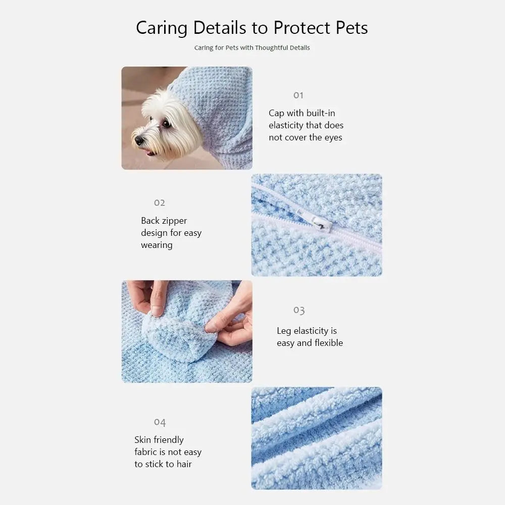 Quick-Drying Dog Bathrobe – Soft Absorbent Pet Bath Towel Pet Bath Robe Richie's