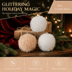 Silver Tinsel Foam Christmas Ball Ornament | Xmas Tree Bauble Christmas Ornament Richie's