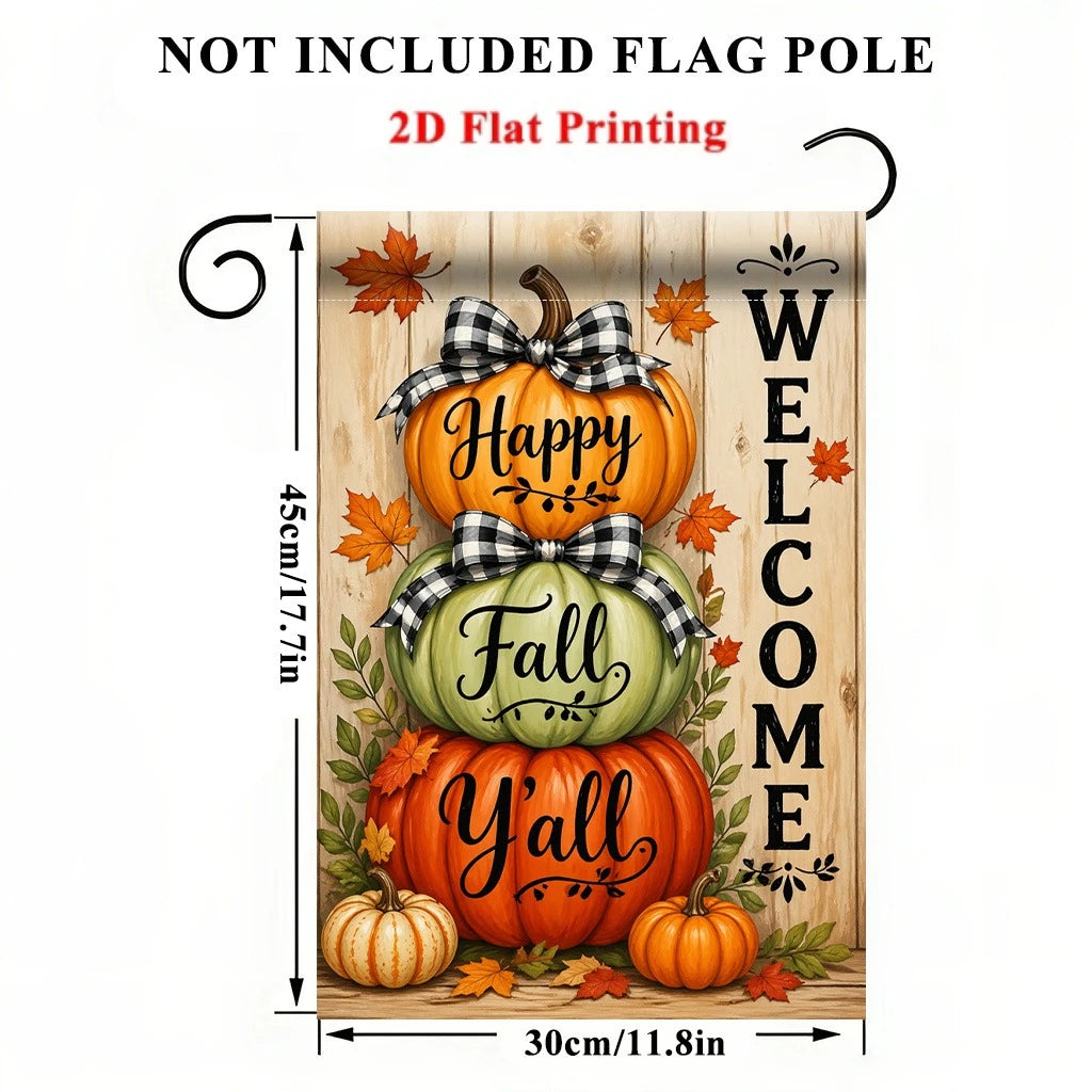 Welcome Fall Pumpkins Garden Flag – Double-Sided Outdoor Garden Flag Richie's