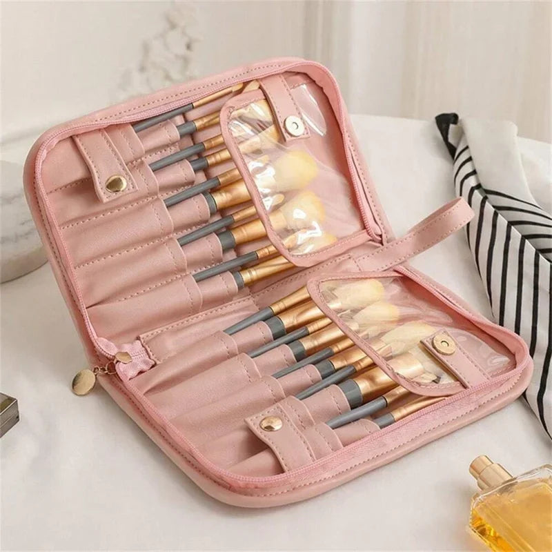 Rolling Makeup Brush Bag – PU Travel Cosmetic Organizer Makeup Brush Bag Richie's