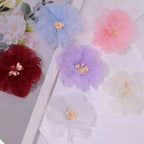 10Pcs Organza Flower Appliques 3D Mesh Sewing Patches 5.5cm Fabric Flower Appliques Richie's