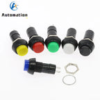 12pcs 12mm Push Button Switch Latching Momentary PBS-11A/B 6 Colors Push Button Switch Richie's